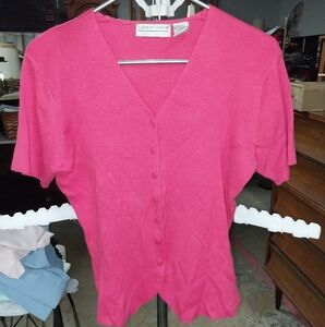 Carolyn Taylor Red Knit Top
